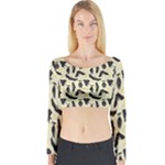 yellow bats Long Sleeve Crop Top