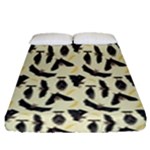 yellow bats Fitted Sheet (Queen Size)