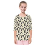 yellow bats Kids  Quarter Sleeve Raglan Tee