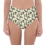 yellow bats Reversible High-Waist Bikini Bottoms