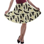 yellow bats A-line Skater Skirt