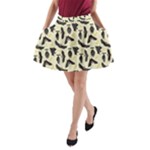 yellow bats A-Line Pocket Skirt