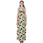 yellow bats Empire Waist Maxi Dress