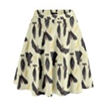 yellow bats High Waist Skirt