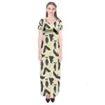 yellow bats Short Sleeve Maxi Dress