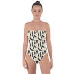 yellow bats Tie Back One Piece Swimsuit