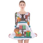 Happy Kwanzaa Gifts Long Sleeve Velvet Skater Dress