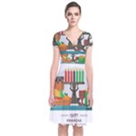 Happy Kwanzaa Gifts Short Sleeve Front Wrap Dress