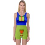 Kwanzaa Colorblock One Piece Boyleg Swimsuit