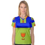 Kwanzaa Colorblock V-Neck Sport Mesh Tee