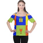 Kwanzaa Colorblock Cutout Shoulder Tee