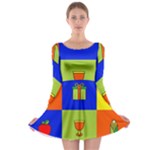 Kwanzaa Colorblock Long Sleeve Skater Dress