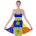 Kwanzaa Colorblock Strapless Bra Top Dress