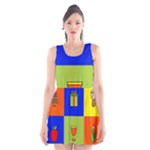 Kwanzaa Colorblock Scoop Neck Skater Dress