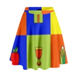 Kwanzaa Colorblock High Waist Skirt