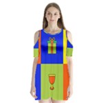 Kwanzaa Colorblock Shoulder Cutout Velvet One Piece