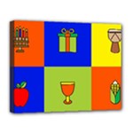 Kwanzaa Colorblock Canvas 14  x 11  (Stretched)