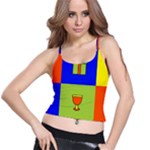 Kwanzaa Colorblock Spaghetti Strap Bra Top