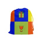 Kwanzaa Colorblock Drawstring Pouch (Large)