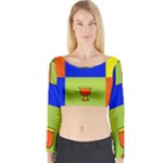 Kwanzaa Colorblock Long Sleeve Crop Top