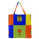 Kwanzaa Colorblock Grocery Tote Bag