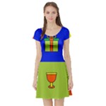 Kwanzaa Colorblock Short Sleeve Skater Dress