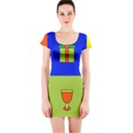 Kwanzaa Colorblock Short Sleeve Bodycon Dress