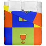 Kwanzaa Colorblock Duvet Cover Double Side (California King Size)