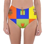 Kwanzaa Colorblock Reversible High-Waist Bikini Bottoms