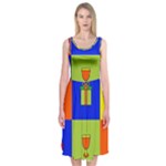 Kwanzaa Colorblock Midi Sleeveless Dress