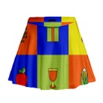 Kwanzaa Colorblock Mini Flare Skirt