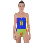 Kwanzaa Colorblock Tie Back One Piece Swimsuit