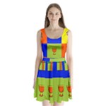 Kwanzaa Colorblock Split Back Mini Dress 