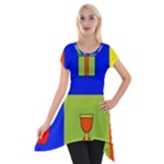 Kwanzaa Colorblock Short Sleeve Side Drop Tunic