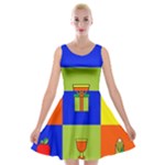 Kwanzaa Colorblock Velvet Skater Dress