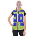 Kwanzaa Colorblock Women s Button Up Puffer Vest