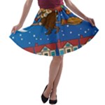 Xmas Witch Befana A-line Skater Skirt