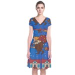 Xmas Witch Befana Short Sleeve Front Wrap Dress