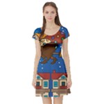 Xmas Witch Befana Short Sleeve Skater Dress