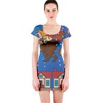 Xmas Witch Befana Short Sleeve Bodycon Dress