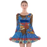 Xmas Witch Befana Long Sleeve Skater Dress