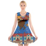 Xmas Witch Befana V-Neck Sleeveless Dress