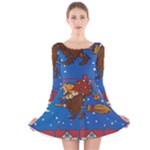 Xmas Witch Befana Long Sleeve Velvet Skater Dress