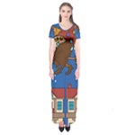 Xmas Witch Befana Short Sleeve Maxi Dress