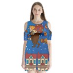 Xmas Witch Befana Shoulder Cutout Velvet One Piece