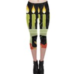 black Happy Kwanzaa  Capri Leggings 