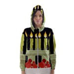 black Happy Kwanzaa  Hooded Wind Breaker (Women)