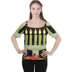 black Happy Kwanzaa  Cutout Shoulder Tee