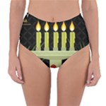 black Happy Kwanzaa  Reversible High-Waist Bikini Bottoms