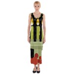 black Happy Kwanzaa  Fitted Maxi Dress